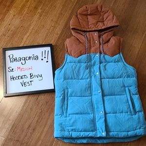 Patagonia W's Down Hooded Bivy Vest SZ MED